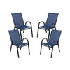 Flash Furniture 4 Pack Navy Outdoor Stack Chair w/ Flex Material 4-JJ-303C-NV-GG